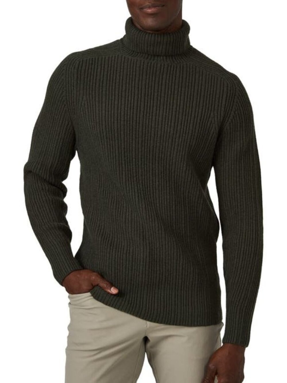 7 Diamonds Men's Turtleneck Sweater Olive Medium New With Tag